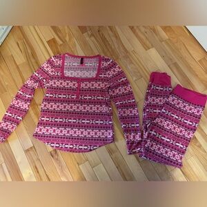 La SENZA Pink and White Kids Pajama Set